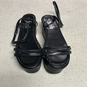 SHEIN Black Platform Sandals